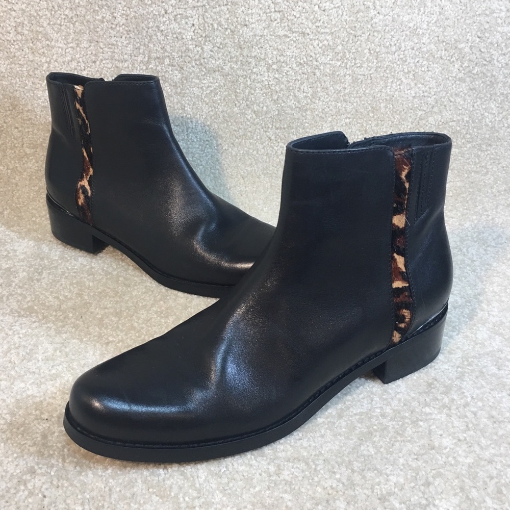 New Blondo Leather Booties leopard Insert sz 7